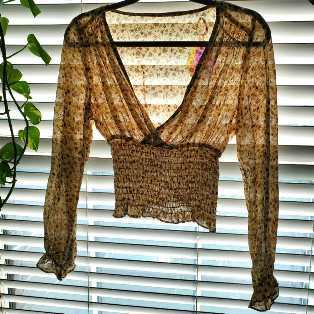 Chiffon floral long sleeve top